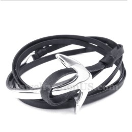 Bracciale Da Uomo In Titanio E Pelle Con Ancora