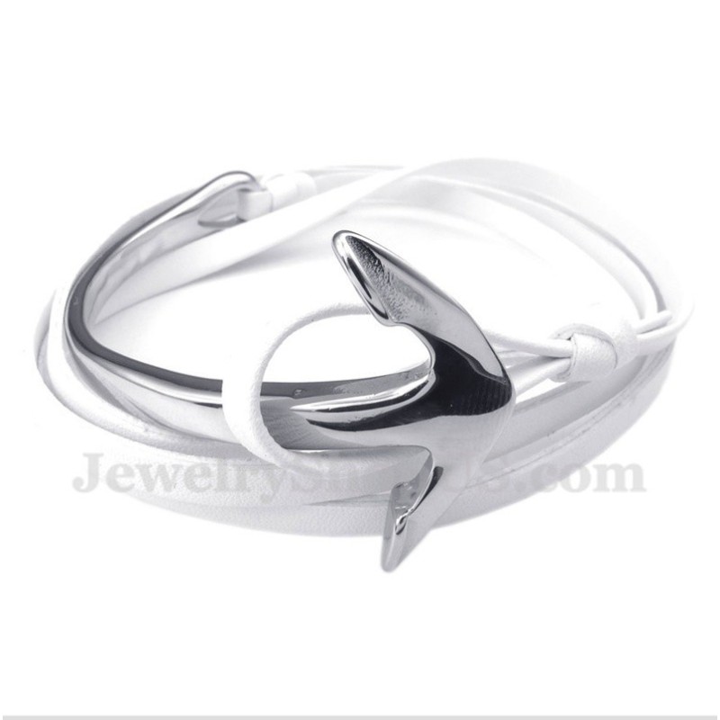 Bracciale Da Uomo In Titanio E Pelle Con Ancora Bracciale Da Uomo In Titanio E Pelle Con Ancora