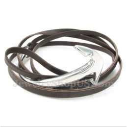 Bracciale Da Uomo In Titanio E Pelle Con Ancora
