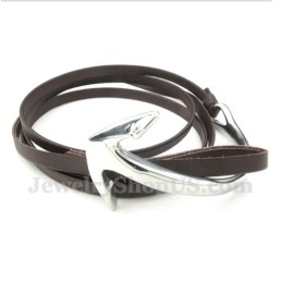 Bracciale Da Uomo In Titanio E Pelle Con Ancora