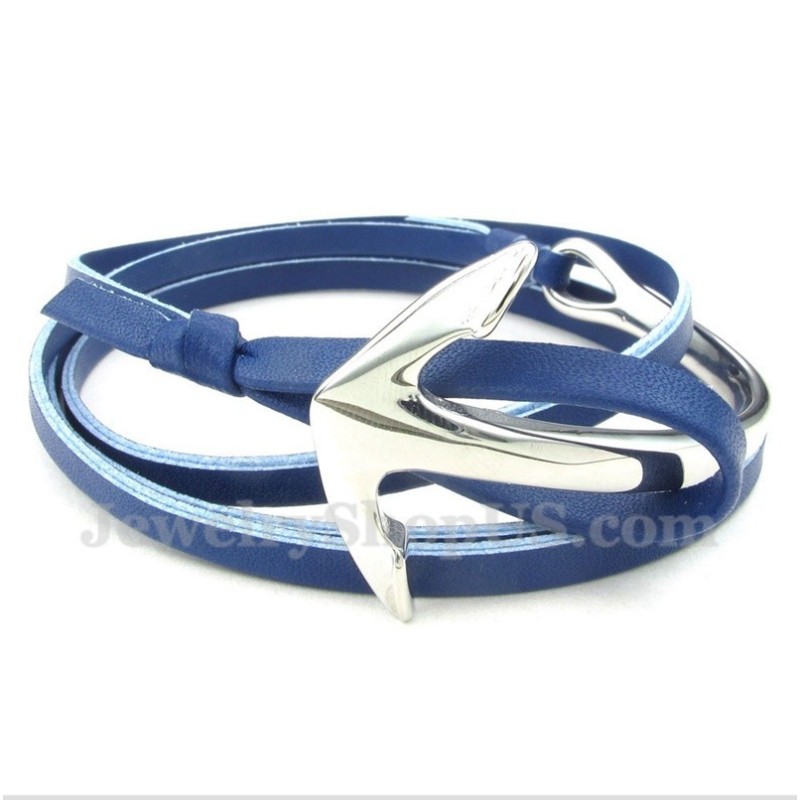 Bracciale Da Uomo In Titanio E Pelle Con Ancora Bracciale Da Uomo In Titanio E Pelle Con Ancora