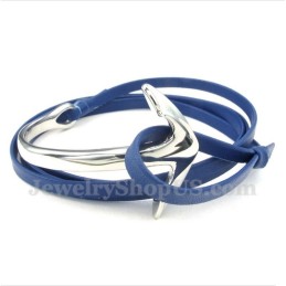 Bracciale Da Uomo In Titanio E Pelle Con Ancora