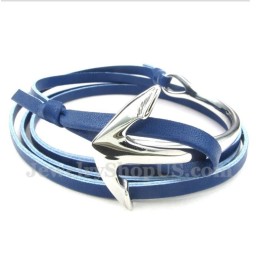 Bracciale Da Uomo In Titanio E Pelle Con Ancora