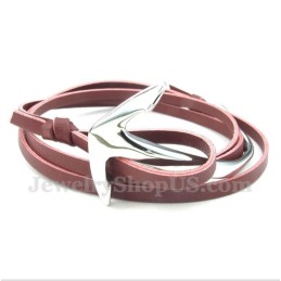 Bracciale Da Uomo In Titanio E Pelle Con Ancora