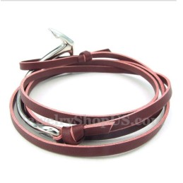 Bracciale Da Uomo In Titanio E Pelle Con Ancora