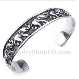 Bracciale Da Uomo In Titanio Con Elefante
