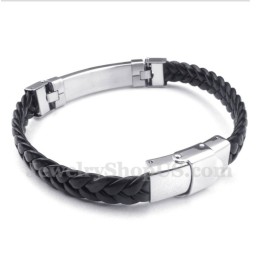 Bracciale Da Uomo In Pelle E Titanio Color Oro Rosa