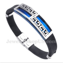 Bracciale Da Uomo In Titanio E Gomma Blu