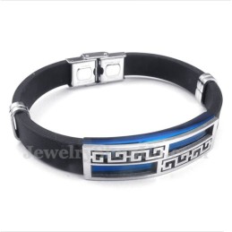 Bracciale Da Uomo In Titanio E Gomma Blu