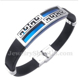 Bracciale Da Uomo In Titanio E Gomma Blu