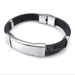 Bracciale Da Uomo In Titanio E Gomma Con Motivo A Meandro Greco