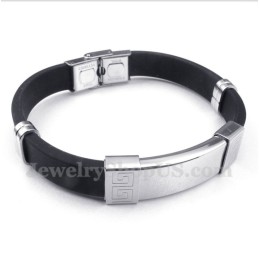 Bracciale Da Uomo In Titanio E Gomma Con Motivo A Meandro Greco