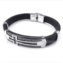Bracciale Da Uomo Con Croce In Gomma E Titanio
