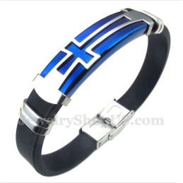 Bracciale Da Uomo Con Croce In Gomma E Titanio
