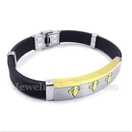 Bracciale In Gomma Color Oro E Titanio Da Uomo