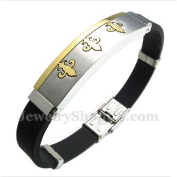 Bracciale In Gomma Color Oro E Titanio Da Uomo