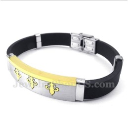 Bracciale In Gomma Color Oro E Titanio Da Uomo