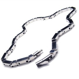 Collana Cubica In Titanio E Argento Da 20,5 Pollici