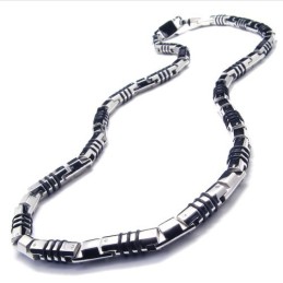 Collana Cubica In Titanio E Argento Da 19,9 Pollici