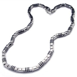 Collana Cubica In Titanio E Argento Da 19,9 Pollici