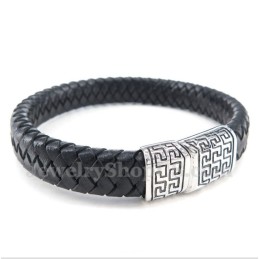 Bracciale In Pelle Di Titanio Da Uomo