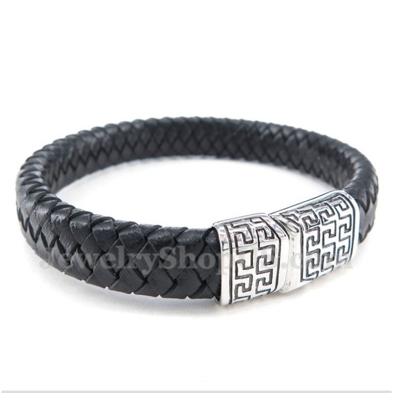 Bracciale In Pelle Di Titanio Da Uomo Bracciale In Pelle Di Titanio Da Uomo