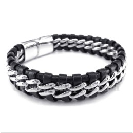Bracciale In Pelle Di Titanio Da Uomo