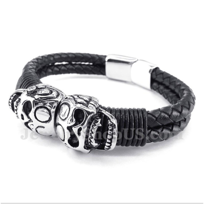Bracciale In Pelle Di Titanio Da Uomo Bracciale In Pelle Di Titanio Da Uomo