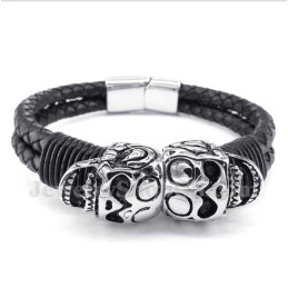 Bracciale In Pelle Di Titanio Da Uomo