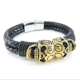 Bracciale In Pelle Di Titanio Da Uomo