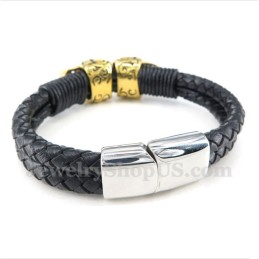 Bracciale In Pelle Di Titanio Da Uomo