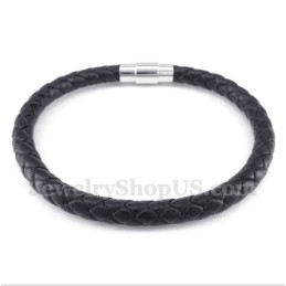 Bracciale In Pelle Nera Da Uomo
