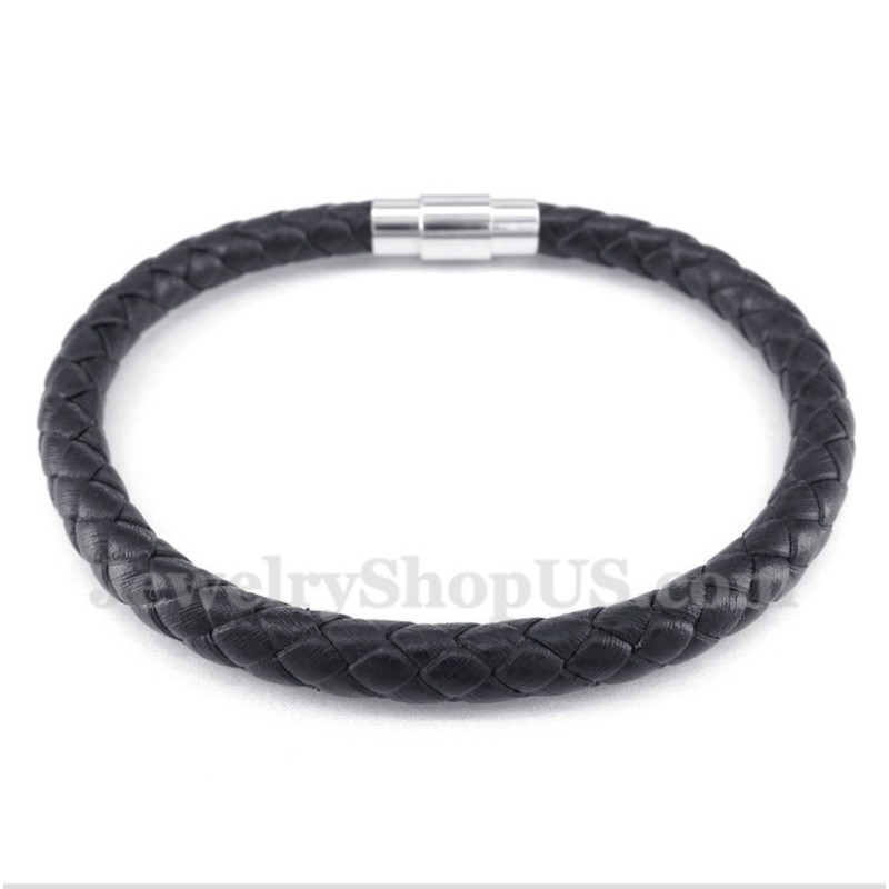 Bracciale In Pelle Nera Da Uomo Bracciale In Pelle Nera Da Uomo