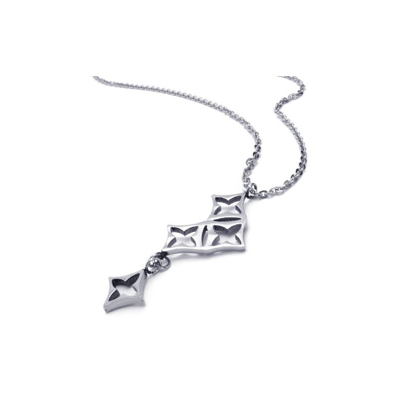 Collana Con Stelle In Titanio E Argento Da 15,4 Pollici Collana Con Stelle In Titanio E Argento Da 15,4 Pollici