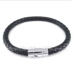 Bracciale In Pelle Nera Da Uomo