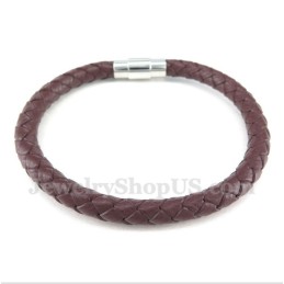 Bracciale In Titanio E Pelle Da Uomo