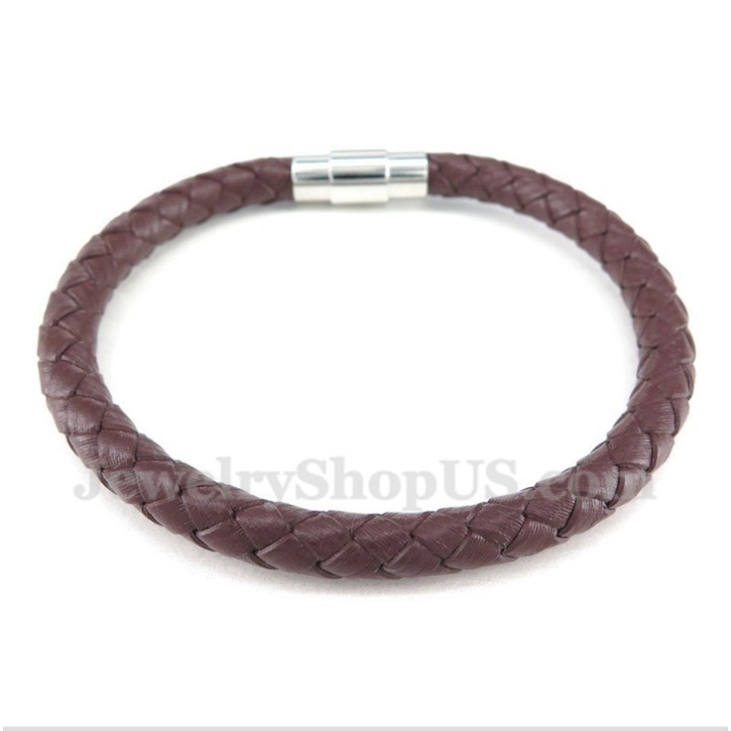 Bracciale In Titanio E Pelle Da Uomo Bracciale In Titanio E Pelle Da Uomo