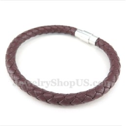 Bracciale In Titanio E Pelle Da Uomo