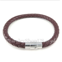 Bracciale In Titanio E Pelle Da Uomo