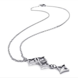 Collana Con Stelle In Titanio E Argento Da 15,4 Pollici