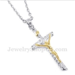 Ciondolo Da Uomo In Titanio E Oro Raffigurante Gesù Con Catena Gratuita