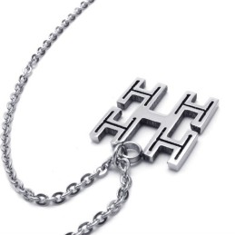 Collana Con Catene In Titanio E Argento Da 15,7 Pollici