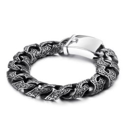 Bracciale Da Uomo Alla Moda In Titanio Con Chiusura Multi-Anello