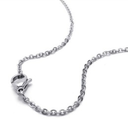 Collana Con Catene In Titanio E Argento Da 15,7 Pollici