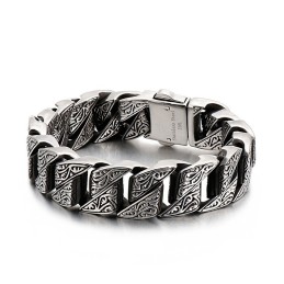 Bracciale In Titanio Floreale Retrò Con Personalità Cool Per Uomo