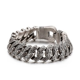 Bracciale In Titanio Floreale Retrò Con Personalità Cool Per Uomo