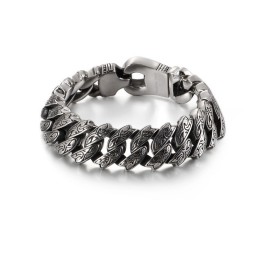 Bracciale In Titanio Floreale Retrò Con Personalità Cool Per Uomo