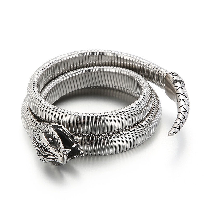 Bracciale In Titanio Con Apertura A Più Anelli Tipo Serpente Per Uomo Bracciale In Titanio Con Apertura A Più Anelli Tipo Serpente Per Uomo