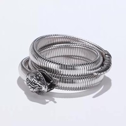 Bracciale In Titanio Con Apertura A Più Anelli Tipo Serpente Per Uomo