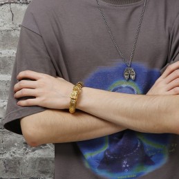 Bracciale Da Uomo In Titanio Con Motivo A Scaglie Di Drago Vintage